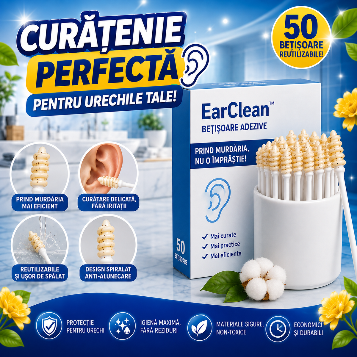 Bețișoare Adezive EarClean