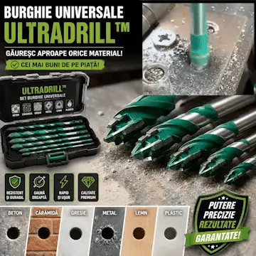 Burghie Universale UltraDrill - Găuresc Aproape Orice Material